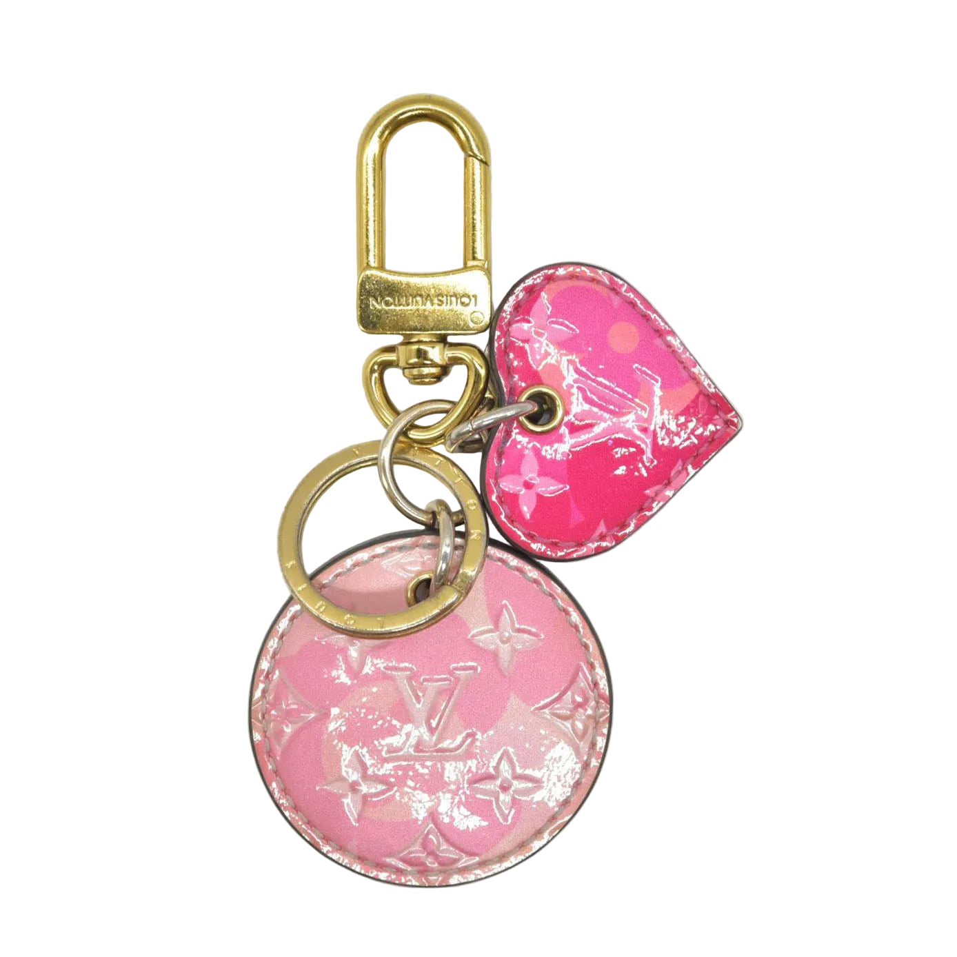 $370 Louis Vuitton  Vernis Monogram Valentine's Heart Bag Charm & Key Holder CONSIGNMENT
