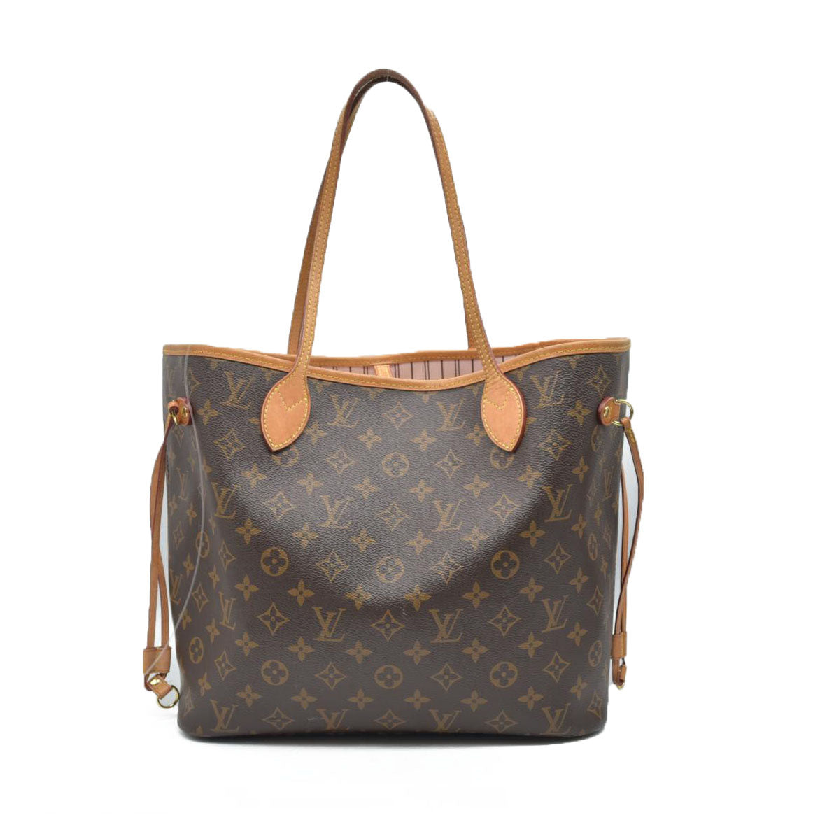 $2170 Louis Vuitton Neverfull MM Monogram Rose Ballerine