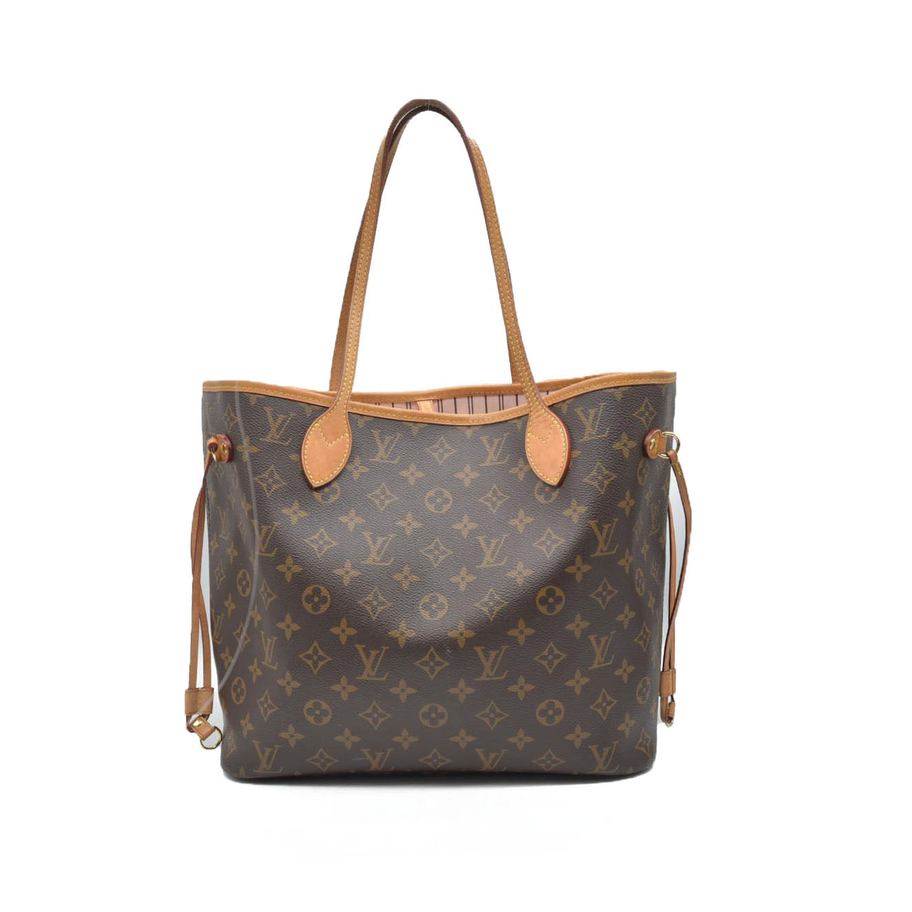 $2170 Louis Vuitton Neverfull MM Monogram Rose Ballerine