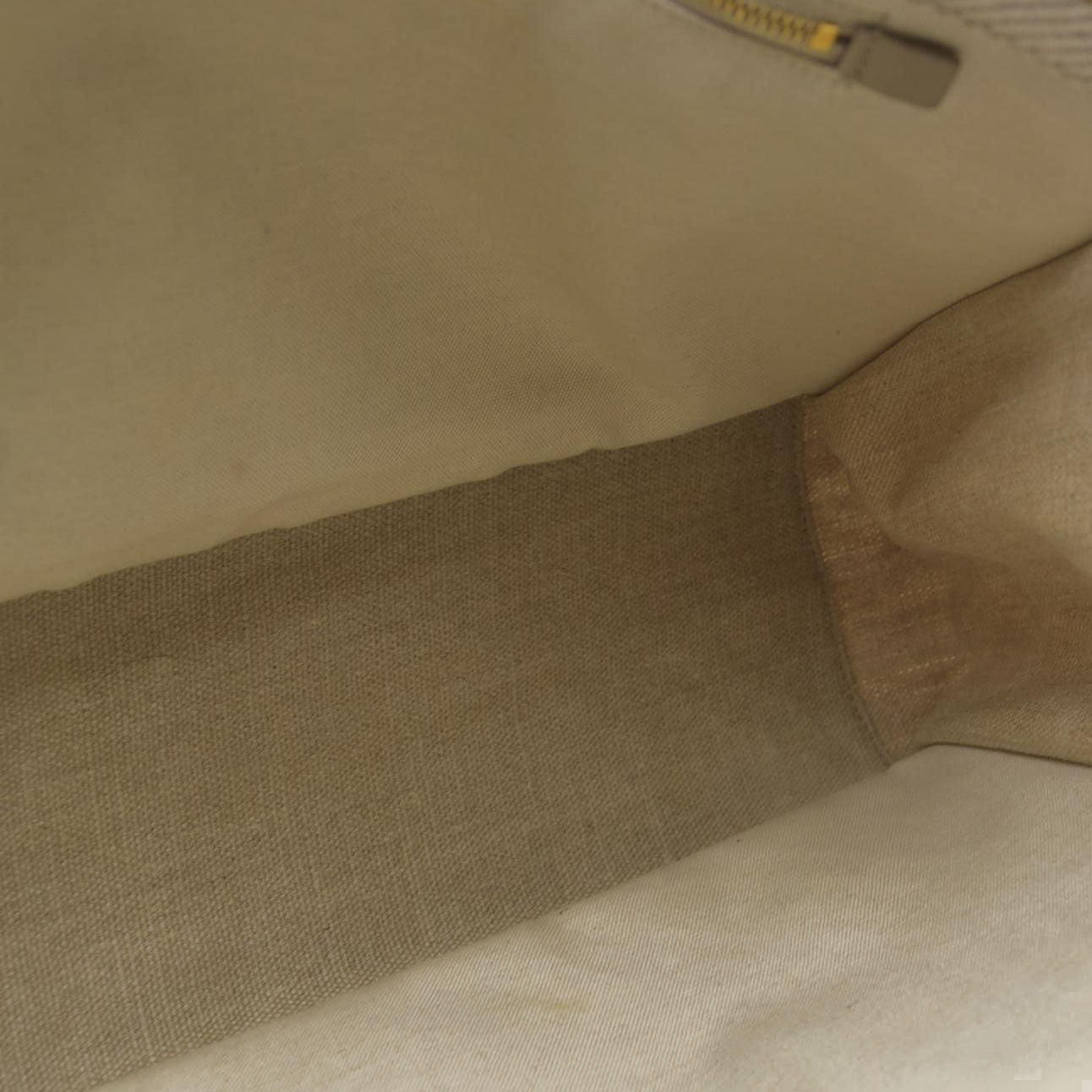 $2000 SAINT LAURENT Linen Calfskin Small Rive Gauche Tote Beige Sea Salt