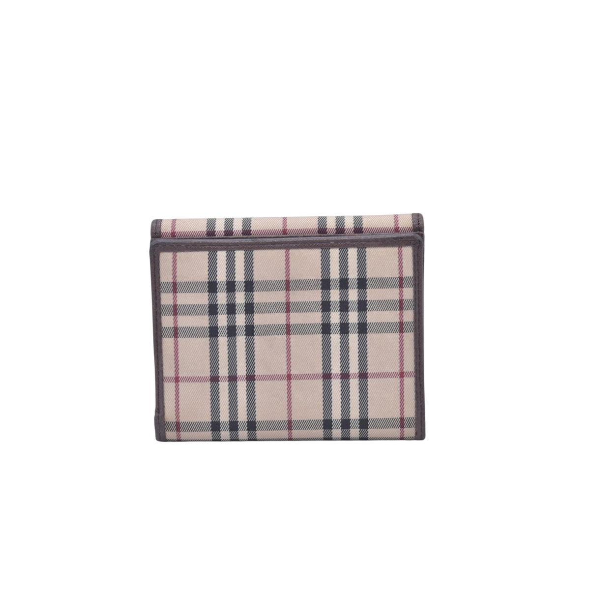 $395 Burberry House Check Medium Folding Wallet CONSIGNMENT 10021215