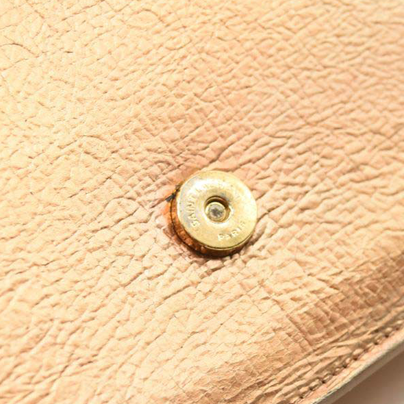 Saint Laurent Metallic Crackled Calfskin Kate Monogram Tassel Chain Wallet Gold