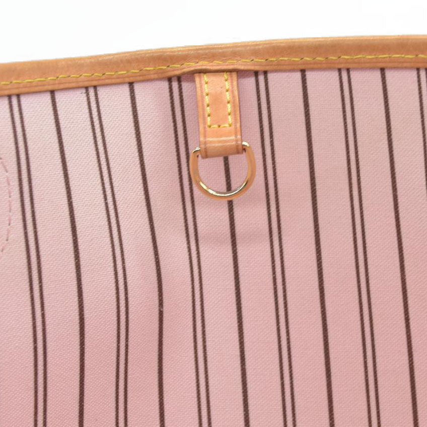 $2170 Louis Vuitton Neverfull MM Monogram Rose Ballerine