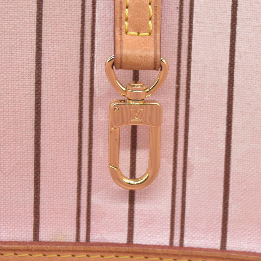 $2170 Louis Vuitton Neverfull MM Monogram Rose Ballerine