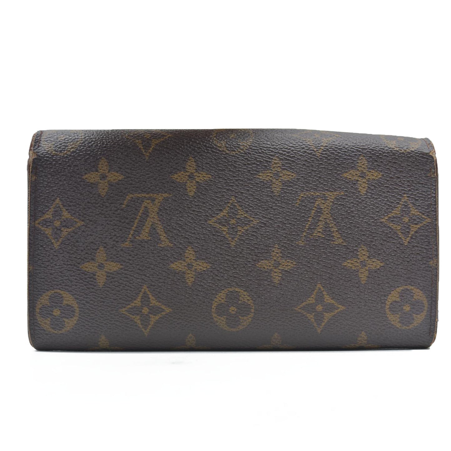 AUCTION $725 Louis Vuitton Monogram Portefeiulle Sarah Long Bifold Wallet Brown MI0096