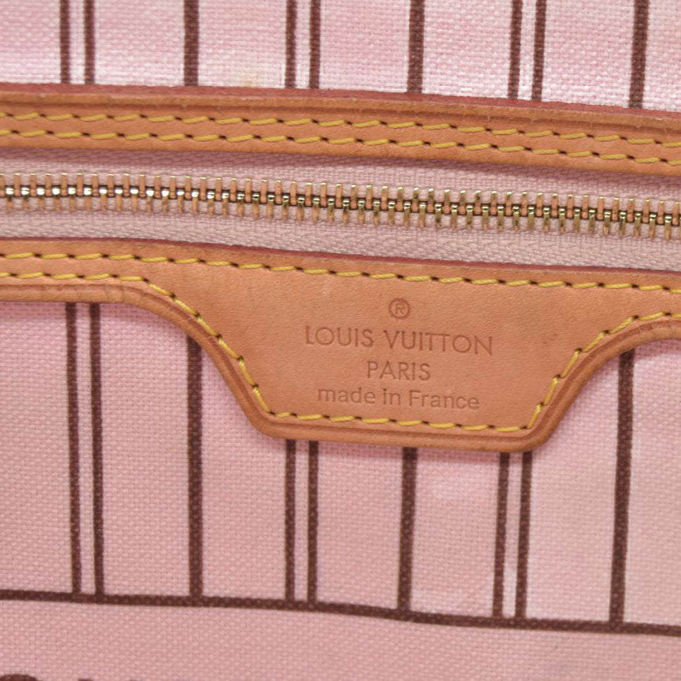 $2170 Louis Vuitton Neverfull MM Monogram Rose Ballerine
