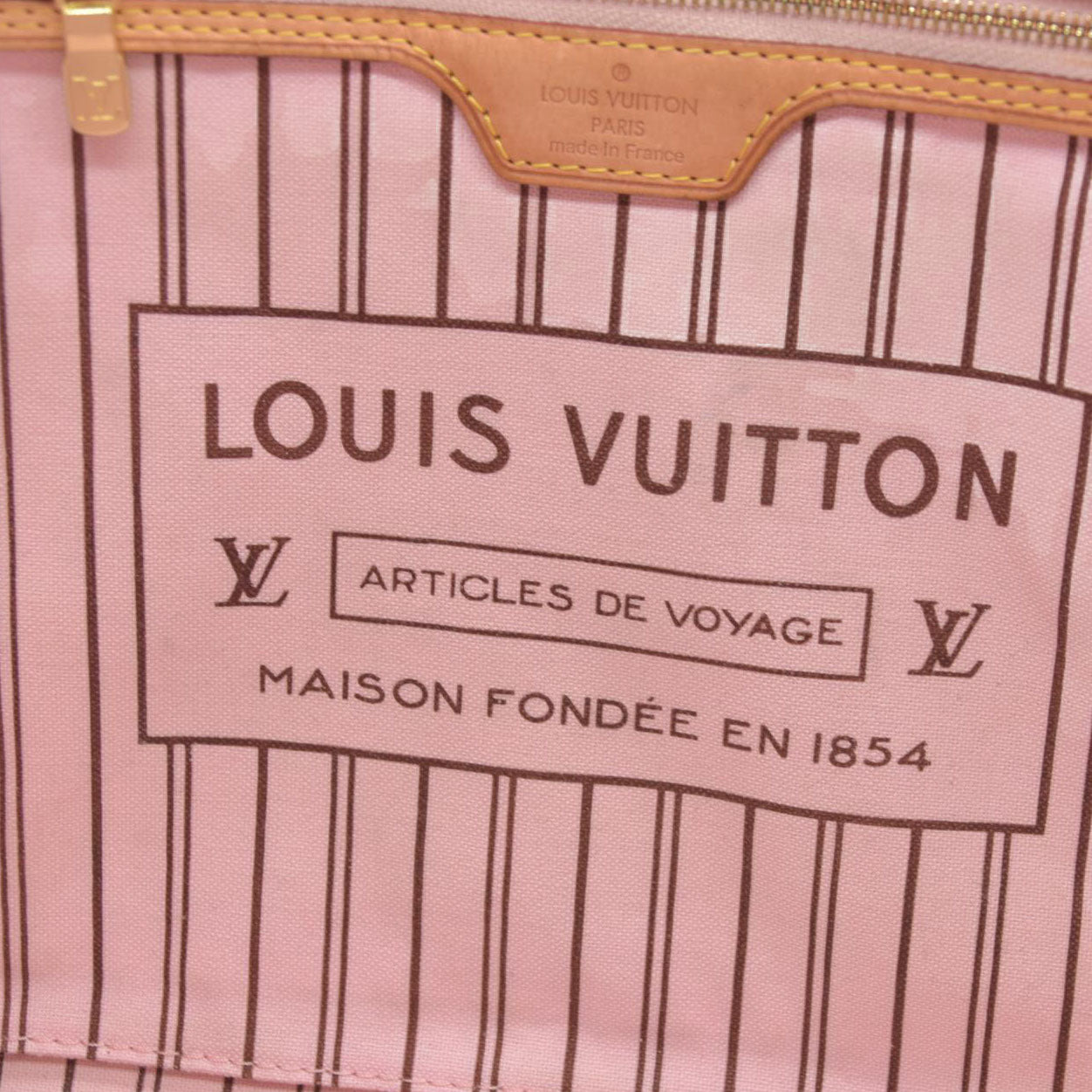 $2170 Louis Vuitton Neverfull MM Monogram Rose Ballerine