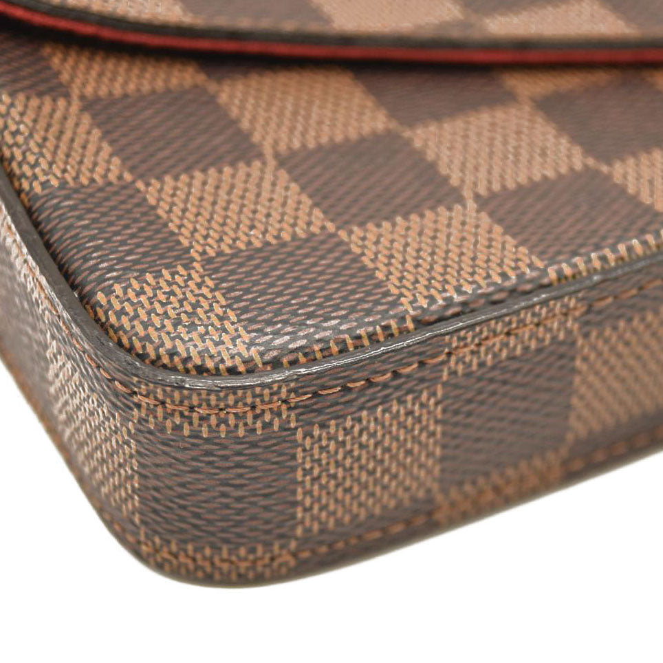 Louis Vuitton  Damier Ebene Pochette Felicie Chain Wallet