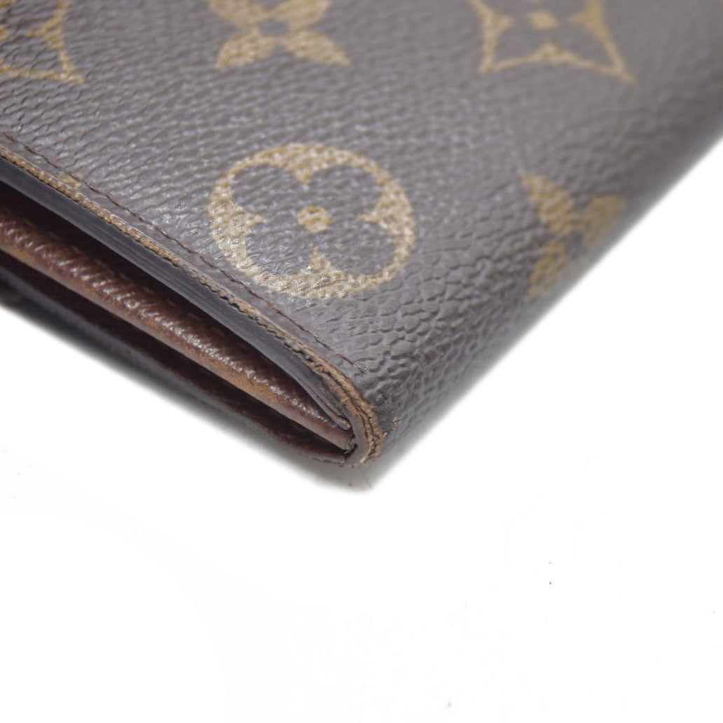 AUCTION $725 Louis Vuitton Monogram Portefeiulle Sarah Long Bifold Wallet Brown MI0096
