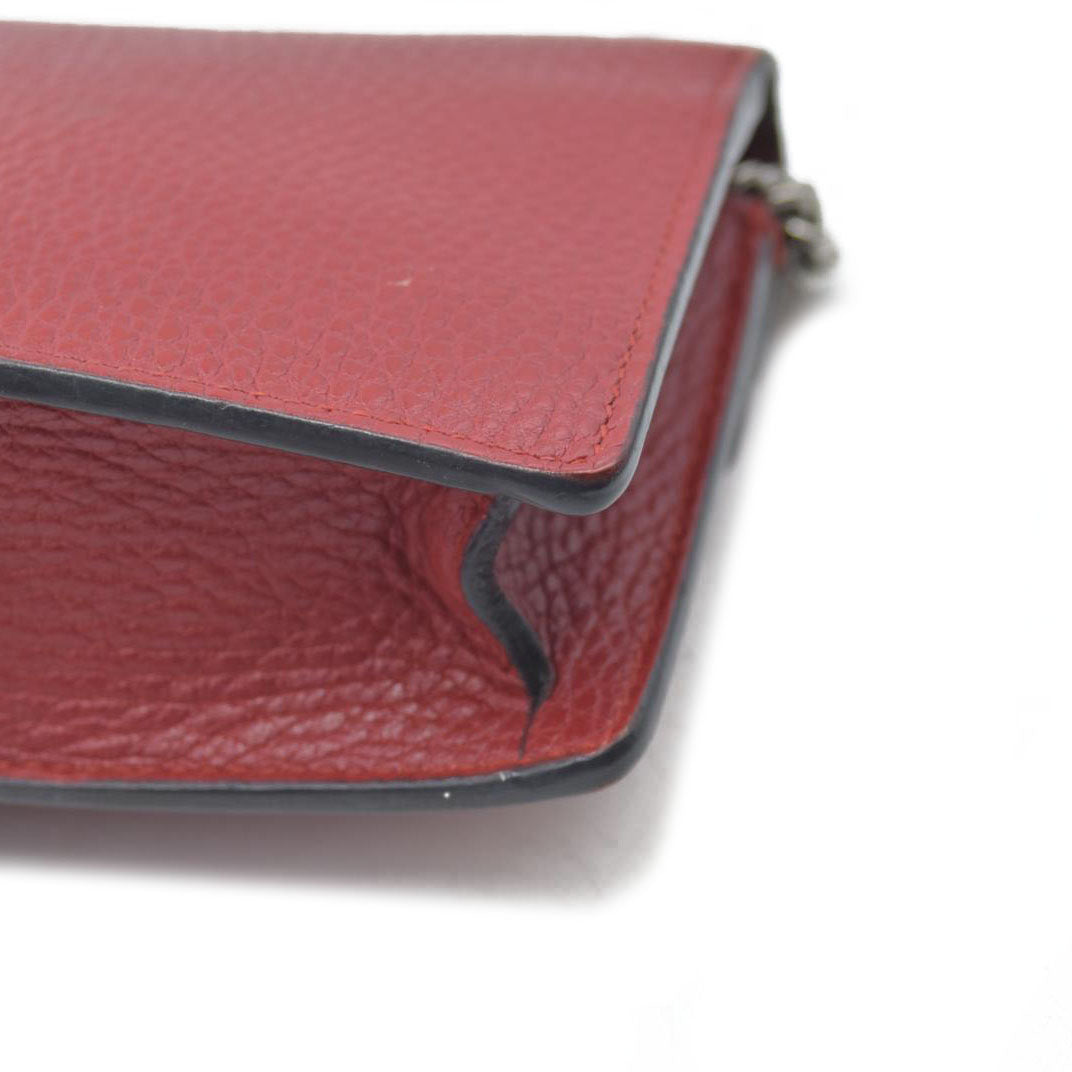 Gucci Dollar Calfskin Swarovski Crystal Small Dionysus Shoulder Bag Hibiscus Red