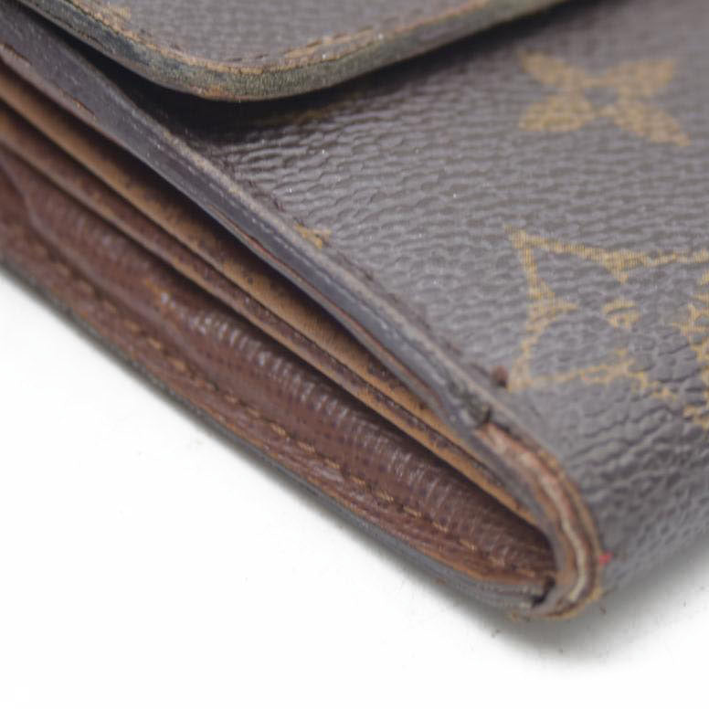 AUCTION $725 Louis Vuitton Monogram Portefeiulle Sarah Long Bifold Wallet Brown MI0096