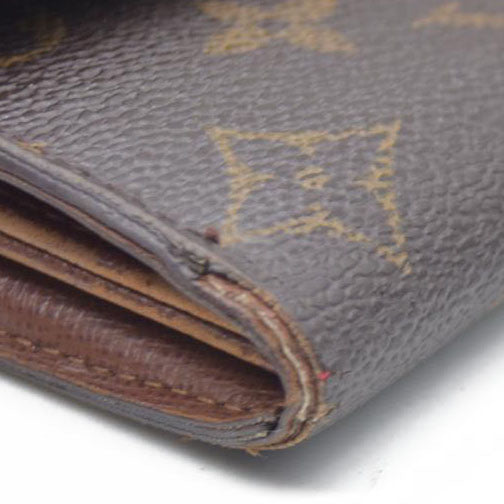 AUCTION $725 Louis Vuitton Monogram Portefeiulle Sarah Long Bifold Wallet Brown MI0096