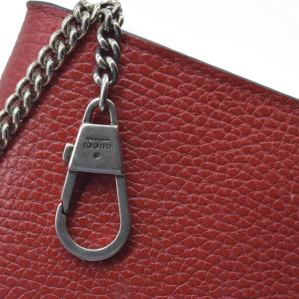 Gucci Dollar Calfskin Swarovski Crystal Small Dionysus Shoulder Bag Hibiscus Red