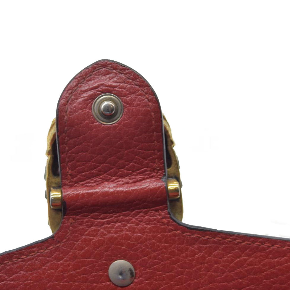 Gucci Dollar Calfskin Swarovski Crystal Small Dionysus Shoulder Bag Hibiscus Red