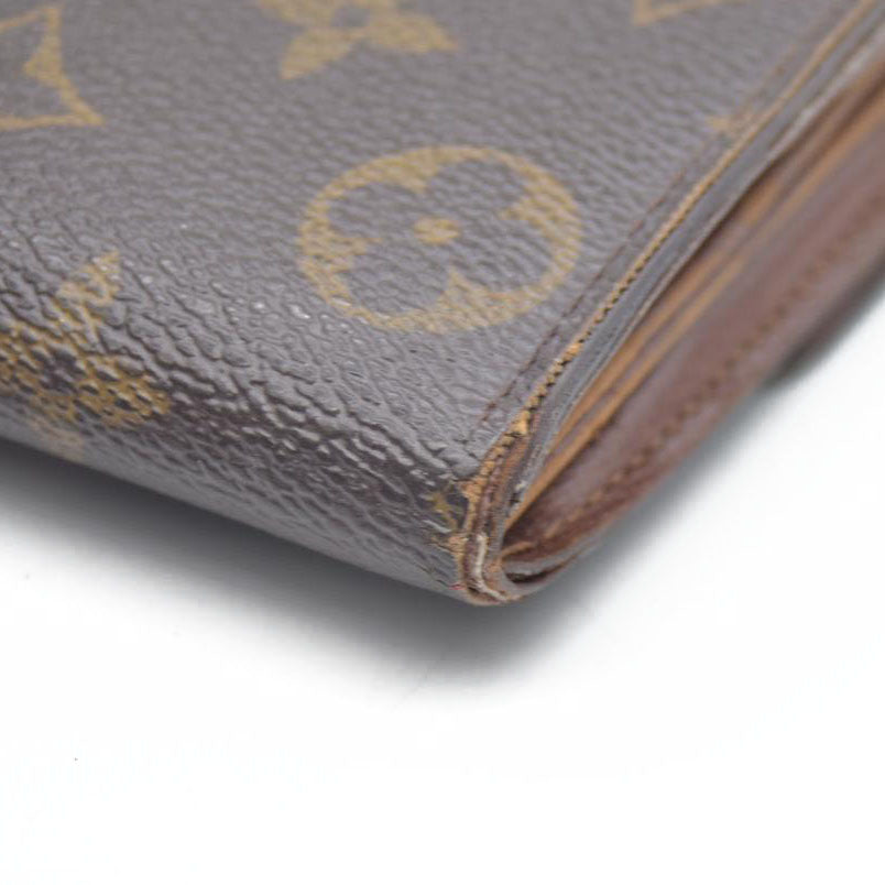 AUCTION $725 Louis Vuitton Monogram Portefeiulle Sarah Long Bifold Wallet Brown MI0096