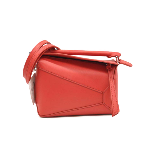 NEW Loewe Calfskin Mini Puzzle Bag Red