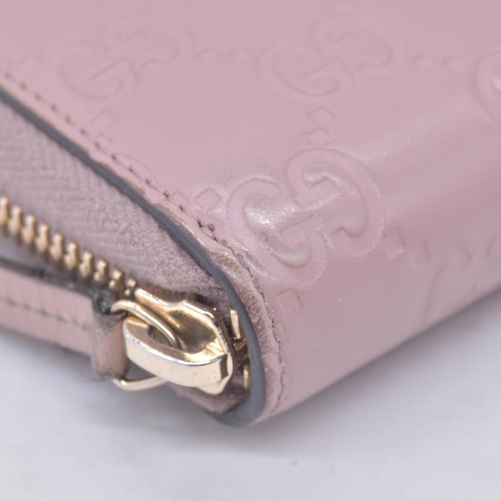 $730 Gucci Guccissima Bow Zip Around Wallet CONSIGNMENT 10021229