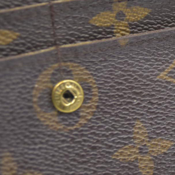 AUCTION $725 Louis Vuitton Monogram Portefeiulle Sarah Long Bifold Wallet Brown MI0096