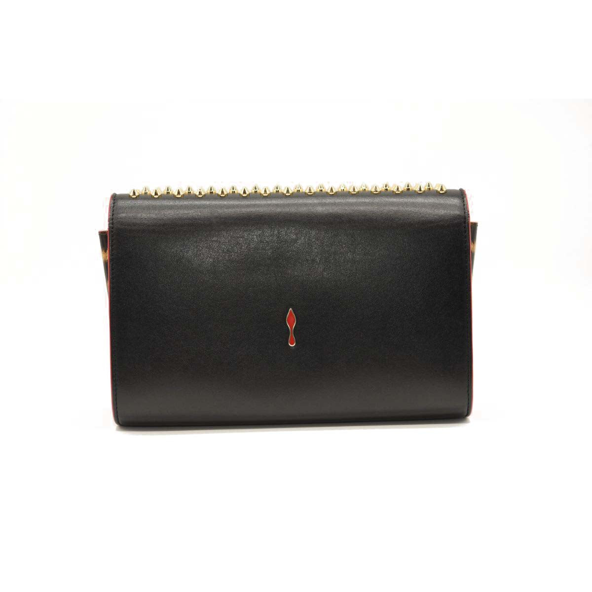 CHRISTIAN LOUBOUTIN  Paloma Studded Leather Chain Clutch Bag Black