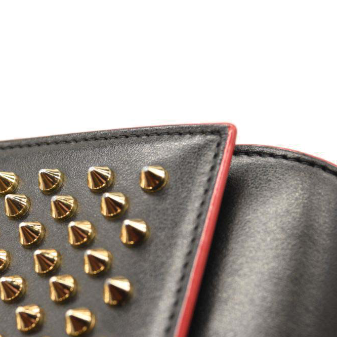 CHRISTIAN LOUBOUTIN  Paloma Studded Leather Chain Clutch Bag Black