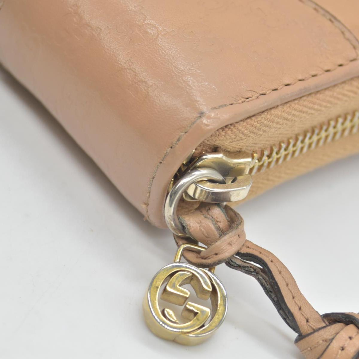 $820 Gucci Guccissima Signature Microguccissima Bree Zip Around Wallet Beige CONSIGNMENT