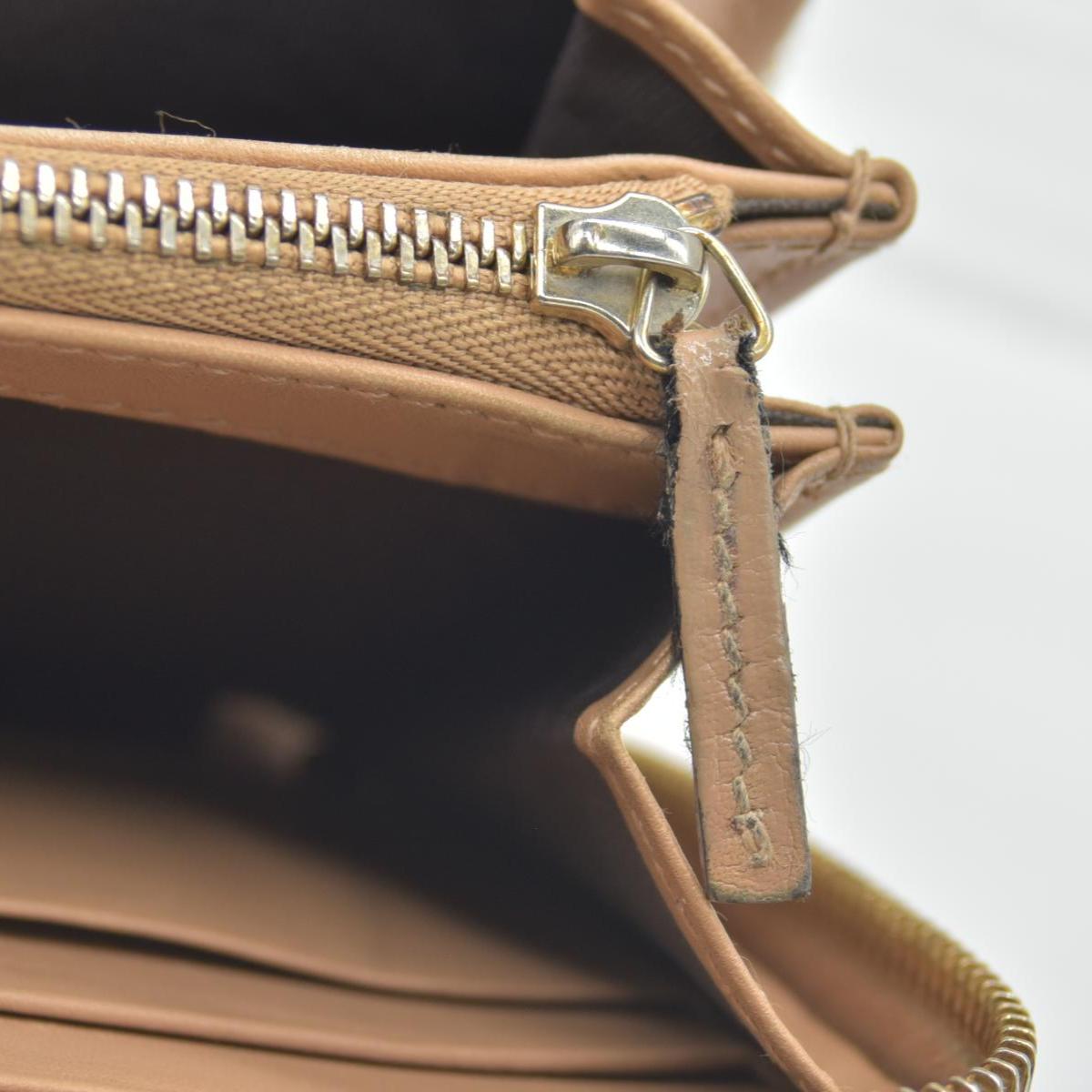 $820 Gucci Guccissima Signature Microguccissima Bree Zip Around Wallet Beige CONSIGNMENT