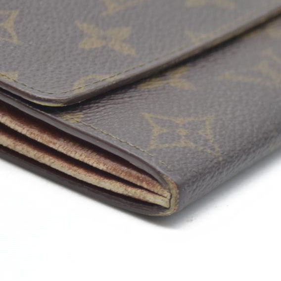 AUCTION $720 Louis Vuitton Monogram Portefeiulle Sarah Long Bifold Wallet Brown AN1921