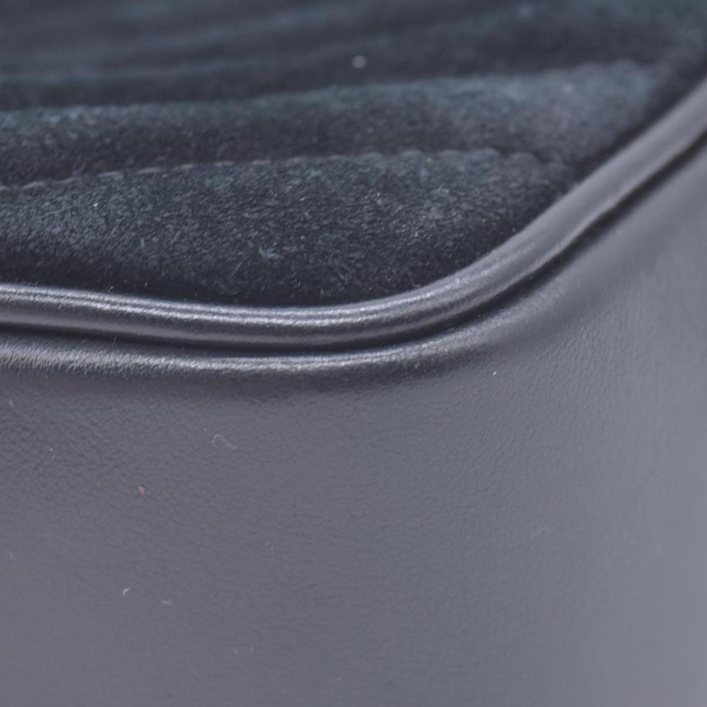 $1950 Saint Laurent Suede Matelasse Monogram Lou Camera Bag Black
