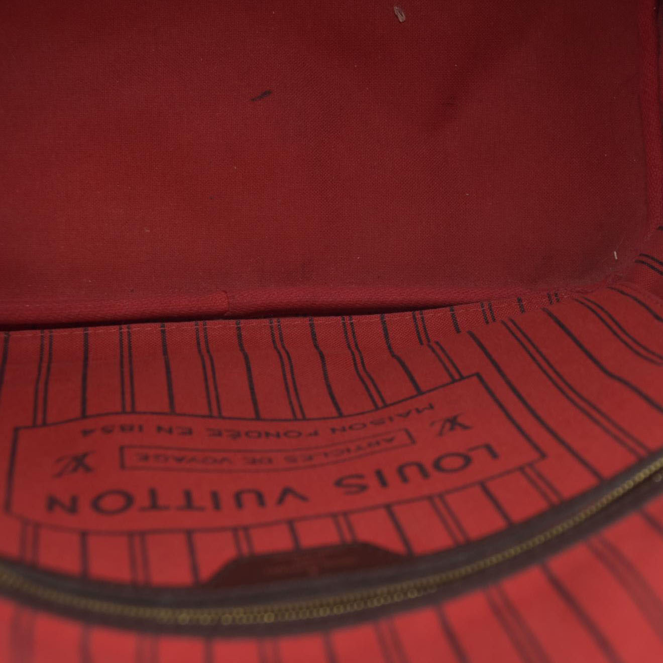 $2170 Louis Vuitton Damier Ebene Neverfull