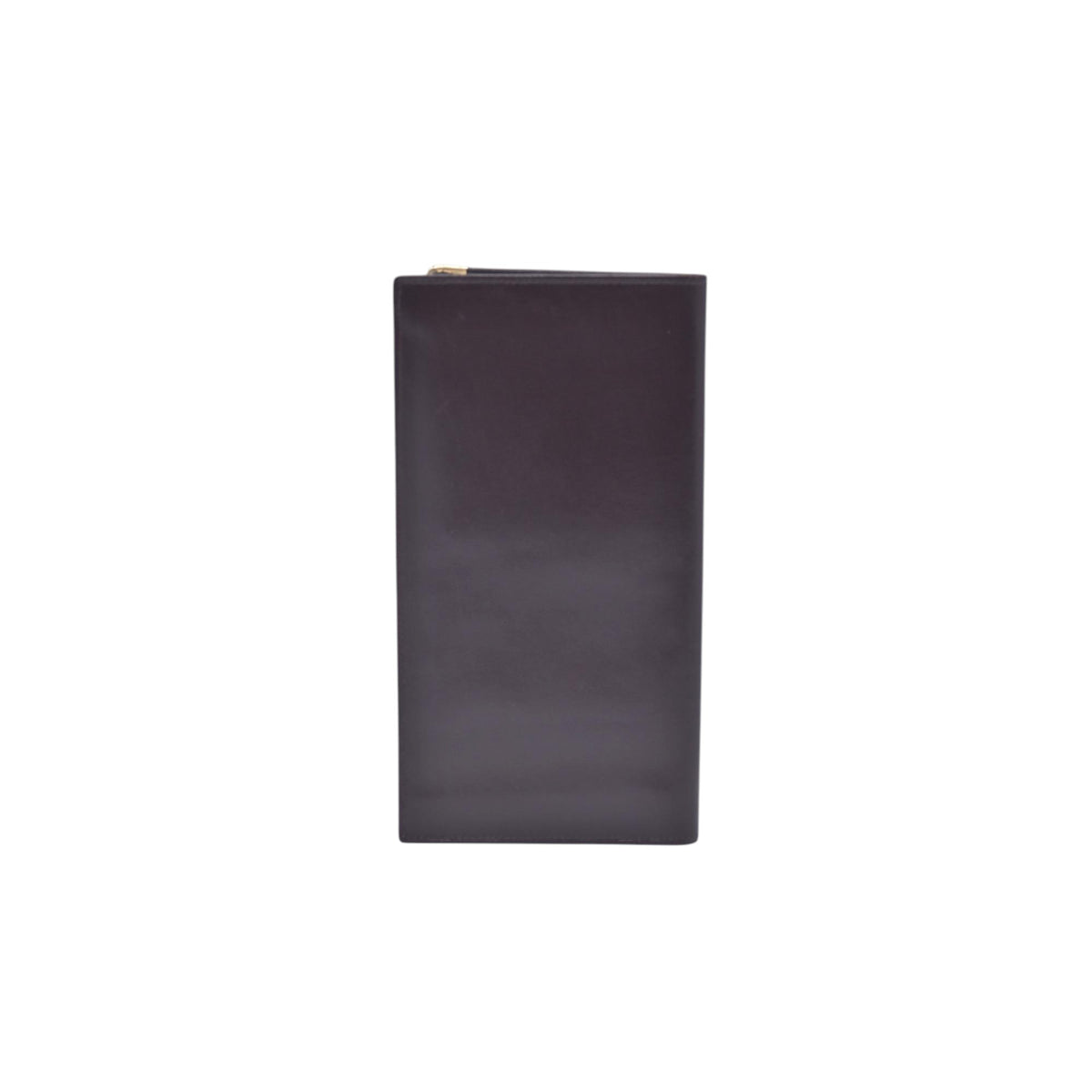 $580 CELINE Smooth Calfskin Triomphe Crest Long Wallet Dark Brown CONSIGNMENT 10021225