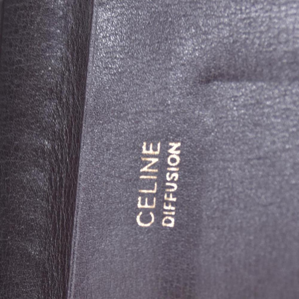 $580 CELINE Smooth Calfskin Triomphe Crest Long Wallet Dark Brown CONSIGNMENT 10021225