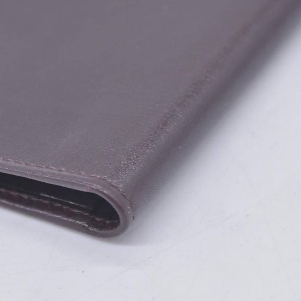 $580 CELINE Smooth Calfskin Triomphe Crest Long Wallet Dark Brown CONSIGNMENT 10021225