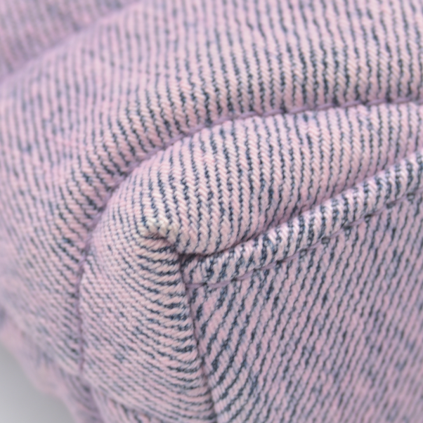 $1000 Saint Laurent Denim Quilted Loulou Puffer Monogram Pouch Clutch Bleached Lilac