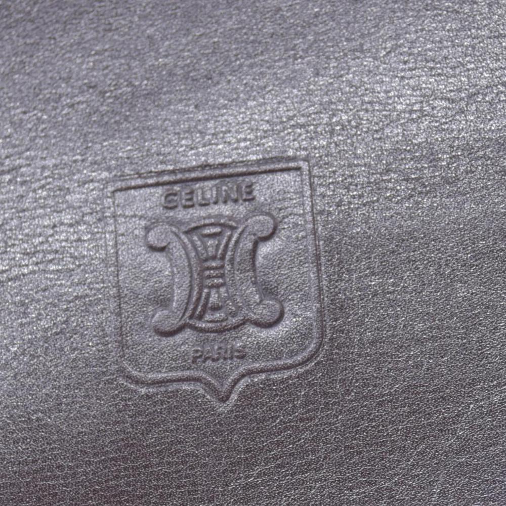 $580 CELINE Smooth Calfskin Triomphe Crest Long Wallet Dark Brown CONSIGNMENT 10021225