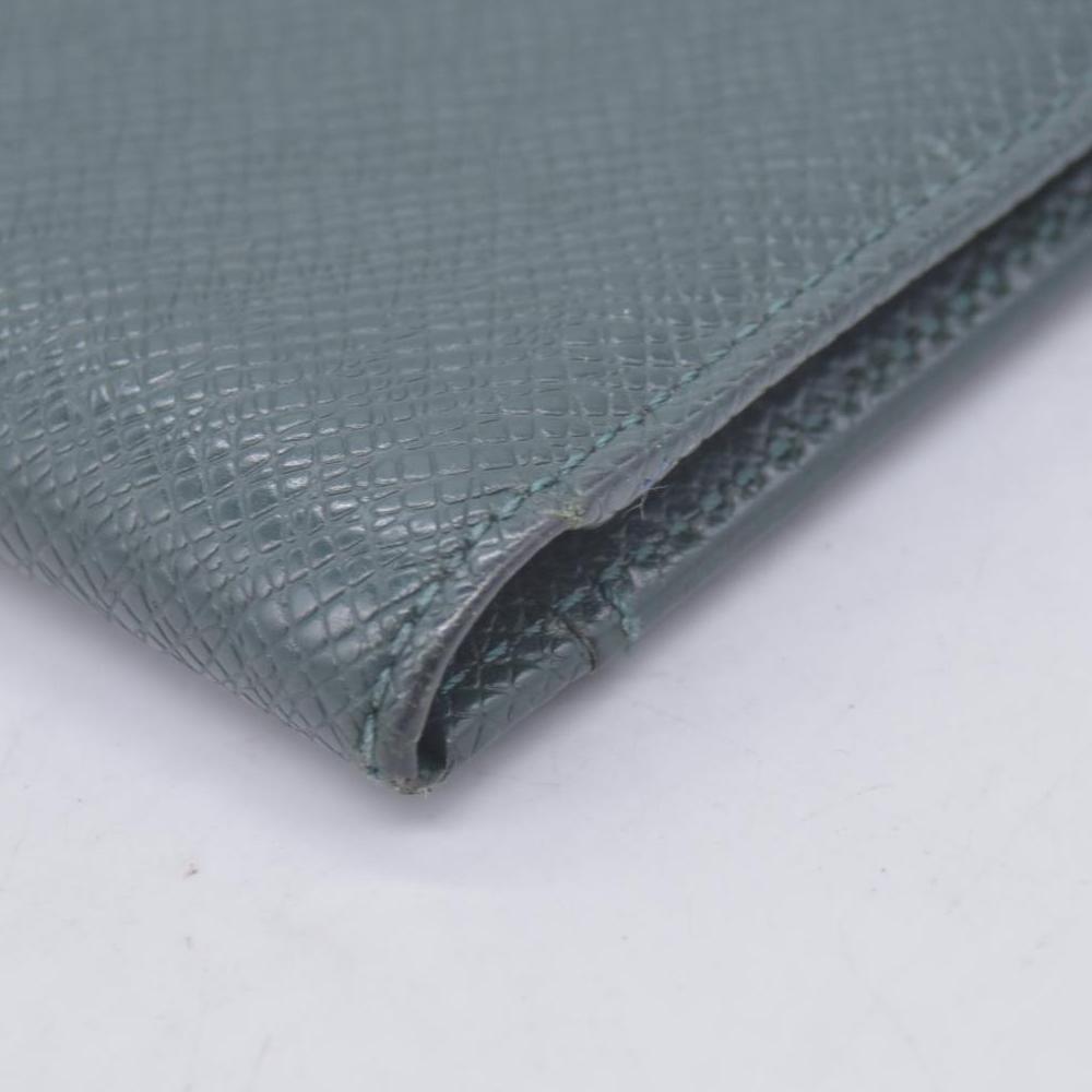 $420 2013 LOUIS VUITTON Taiga Leather Pocket Organizer Card Holder Epicea Green MI0143 CONSIGNMENT 10021206
