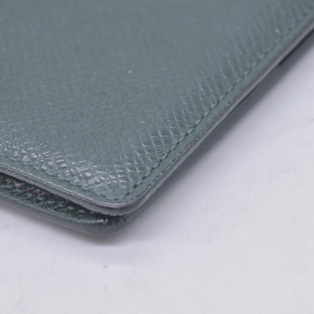 $420 2013 LOUIS VUITTON Taiga Leather Pocket Organizer Card Holder Epicea Green MI0143 CONSIGNMENT 10021206
