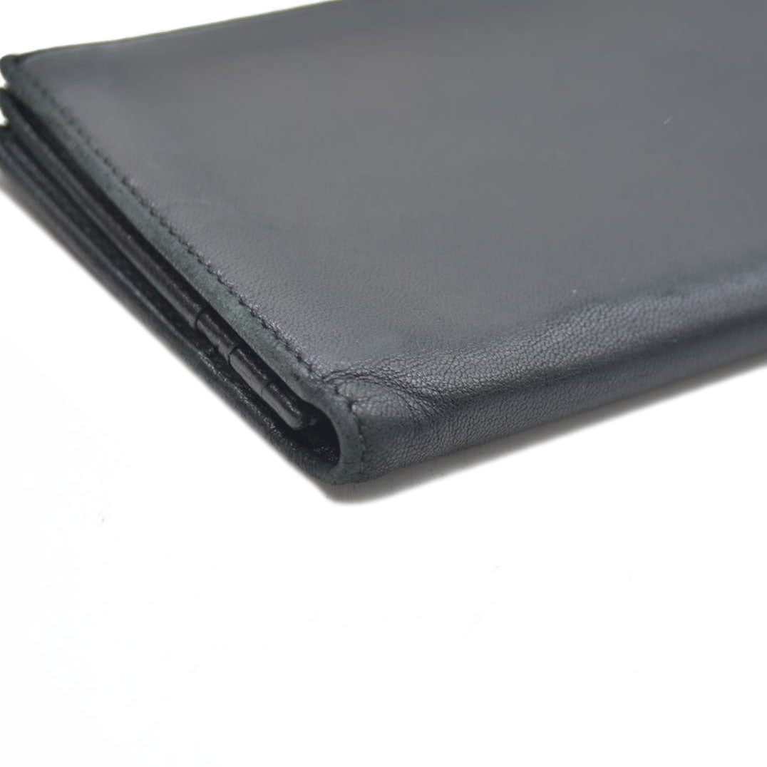 AUCTION $790 LOEWE Anagram Leather Bifold Long Wallet Black