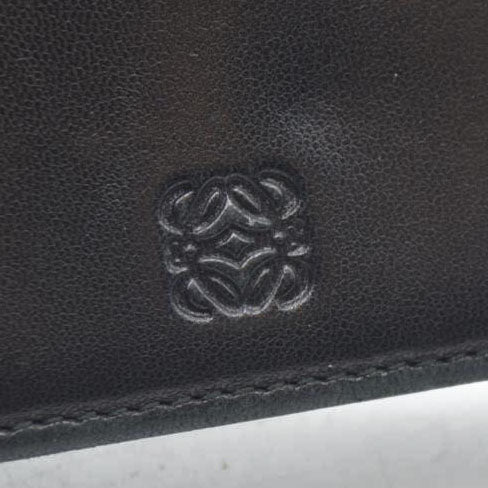 AUCTION $790 LOEWE Anagram Leather Bifold Long Wallet Black