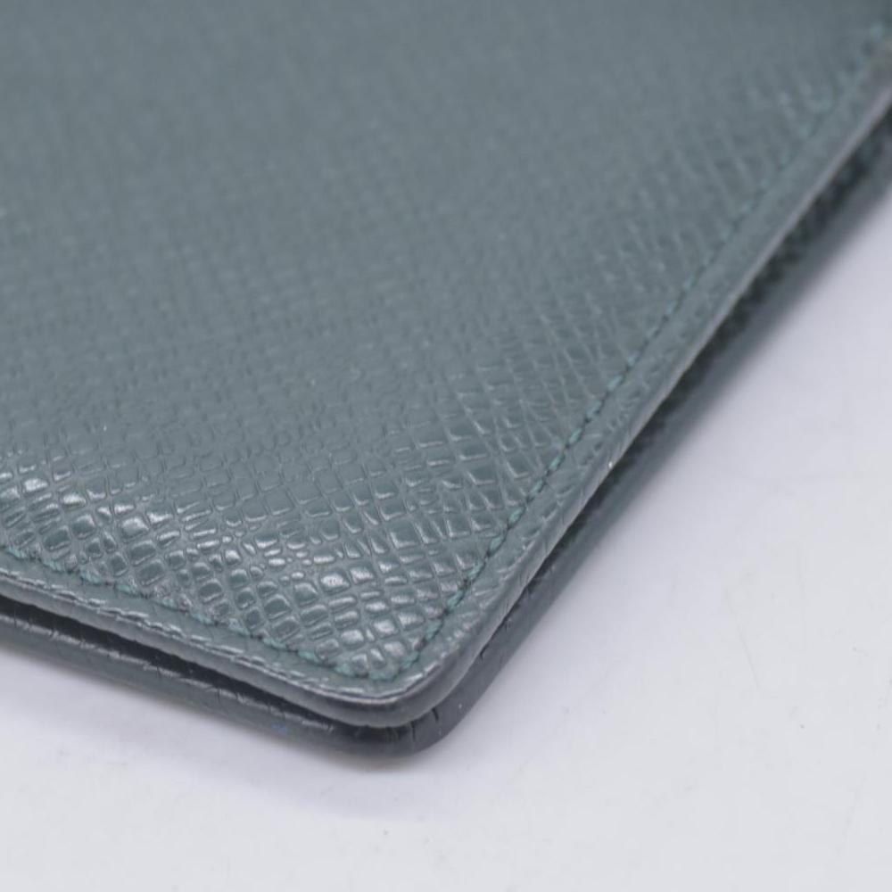 $420 2013 LOUIS VUITTON Taiga Leather Pocket Organizer Card Holder Epicea Green MI0143 CONSIGNMENT 10021206