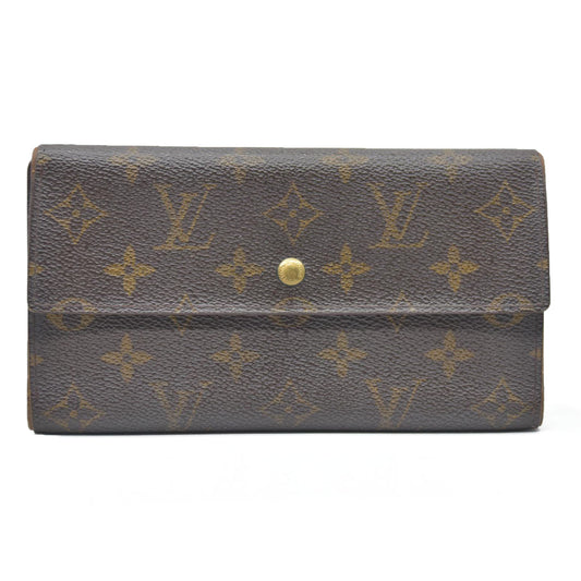 AUCTION $720 Louis Vuitton Monogram Porte Tresor International Trifold Long Wallet TH1917