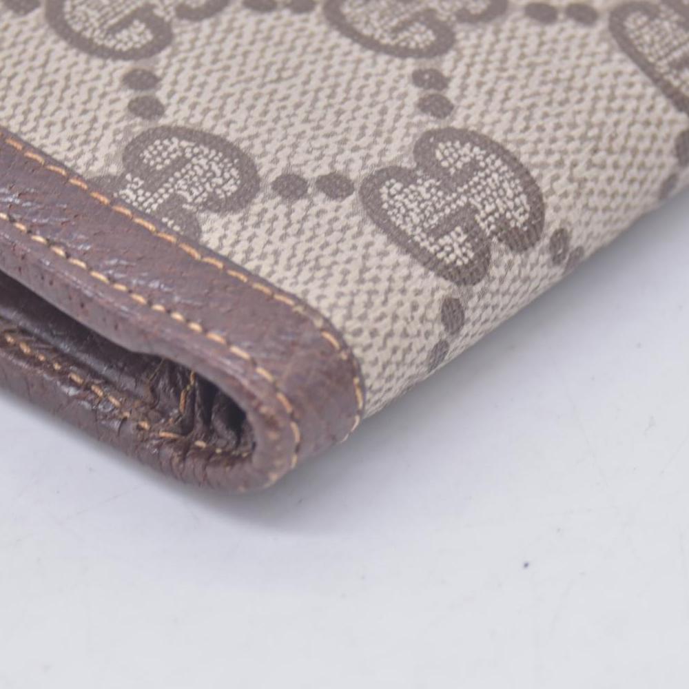 $680 GUCCI Vintage GG Plus Supreme French Purse Kisslock Wallet Beige Brown CONSIGNMENT 10021237