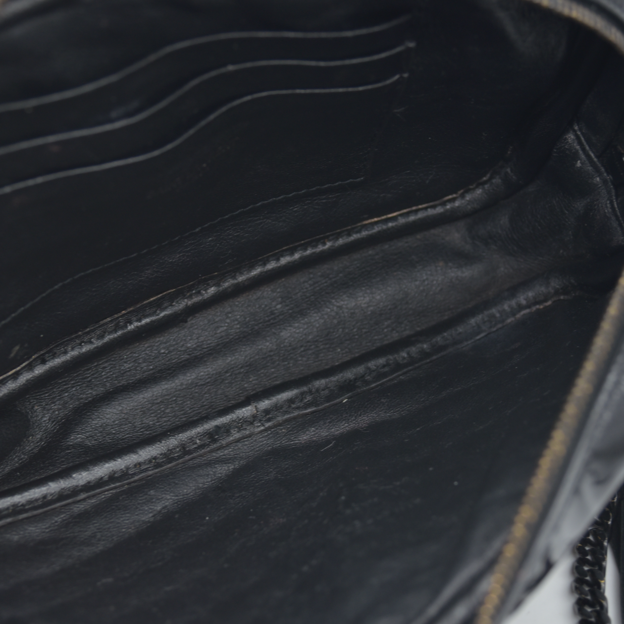 $1690 Saint Laurent Patent Leather Matelasse Monochrome Monogram Mini Lou Camera Bag Black