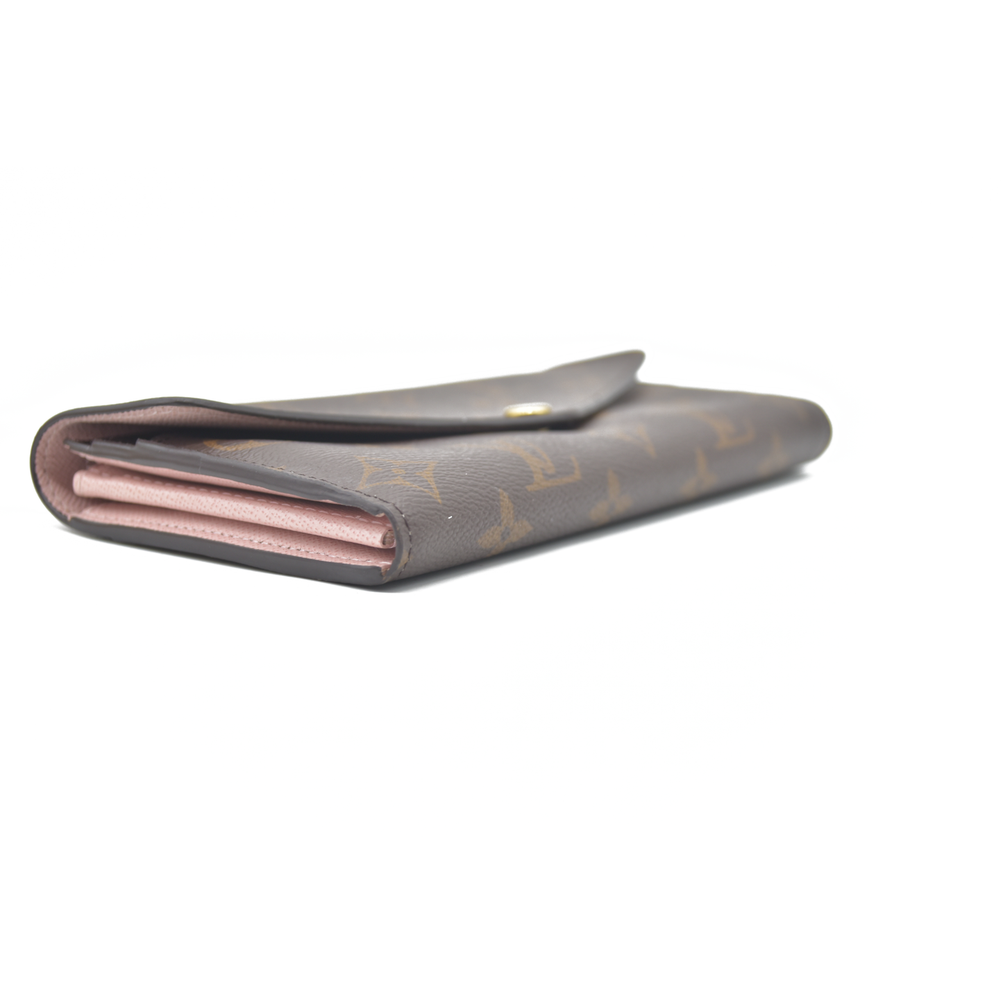 $775 Louis Vuitton  Monogram Sarah Wallet NM Rose Ballerine RFID