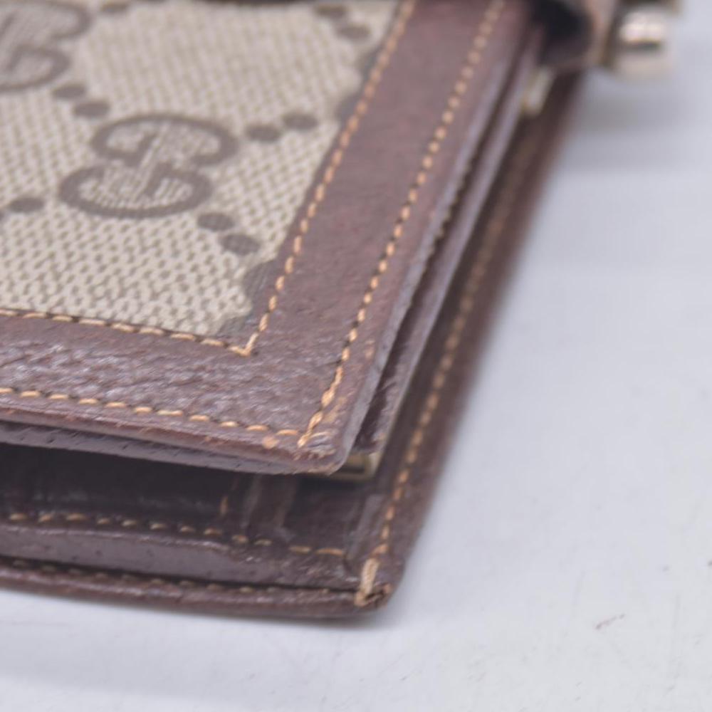 $680 GUCCI Vintage GG Plus Supreme French Purse Kisslock Wallet Beige Brown CONSIGNMENT 10021237