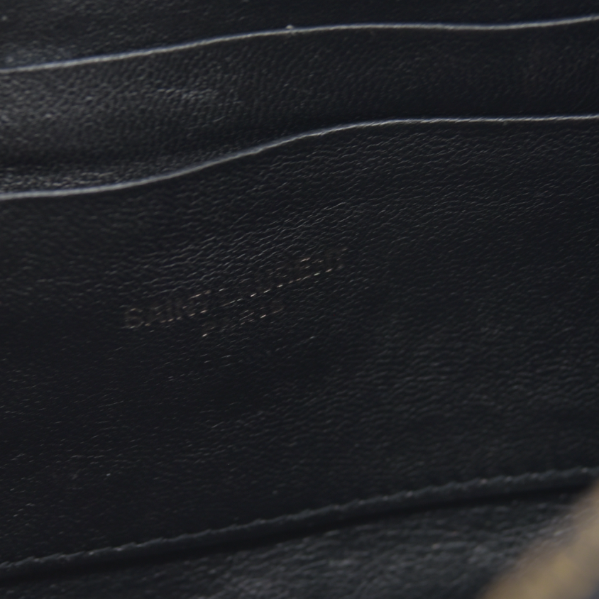 $1690 Saint Laurent Patent Leather Matelasse Monochrome Monogram Mini Lou Camera Bag Black