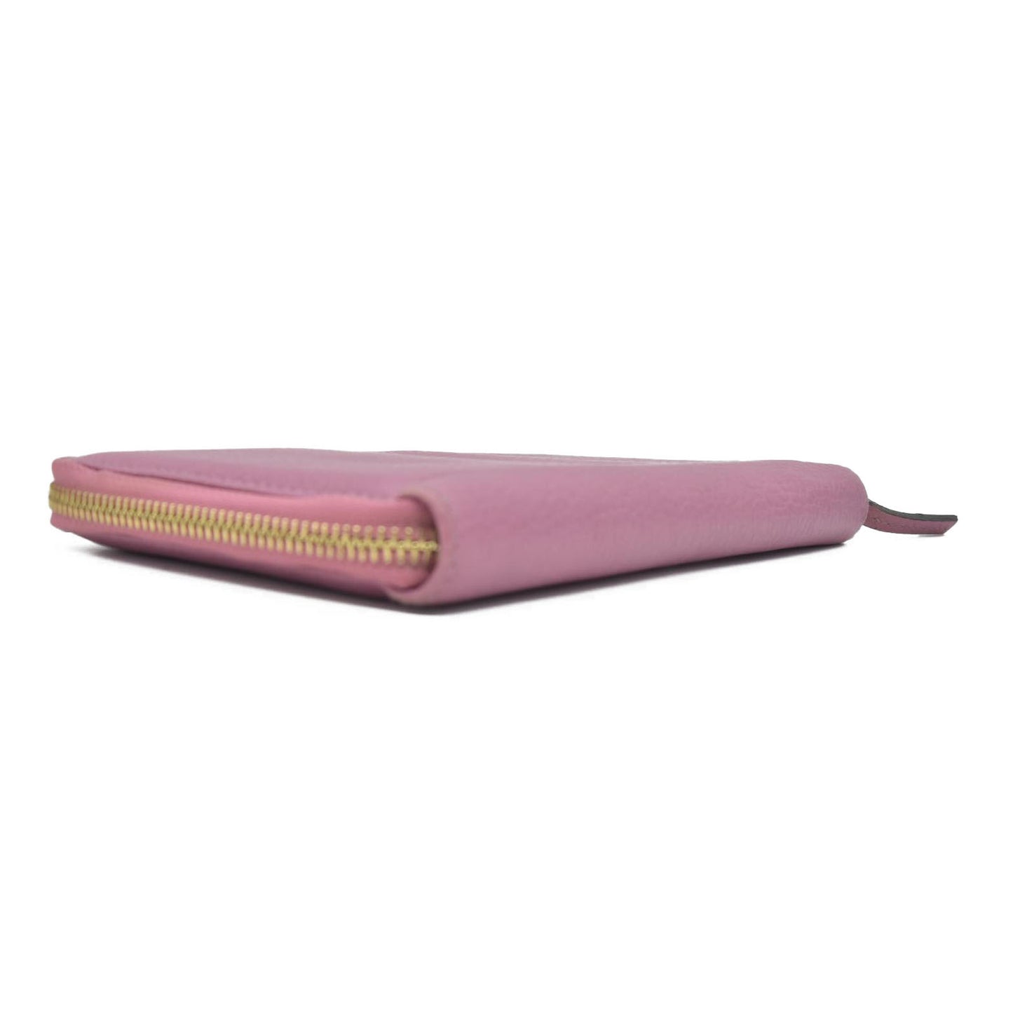 $550 Gucci Dollar Calfskin GG Marmont Zip Around Wallet Perfect Pink