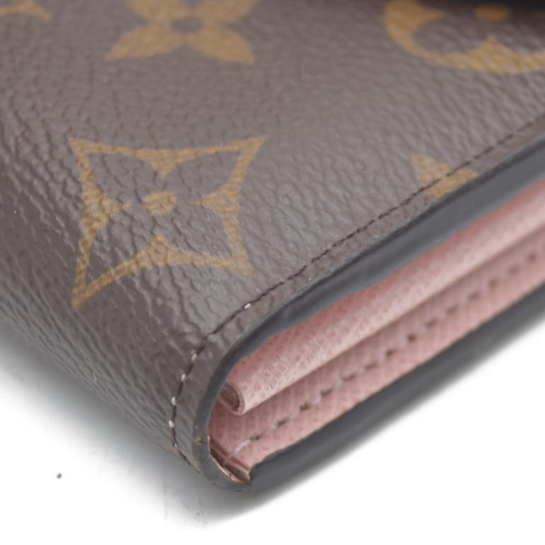 $775 Louis Vuitton  Monogram Sarah Wallet NM Rose Ballerine RFID