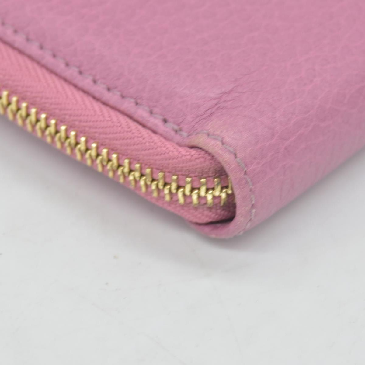 $550 Gucci Dollar Calfskin GG Marmont Zip Around Wallet Perfect Pink
