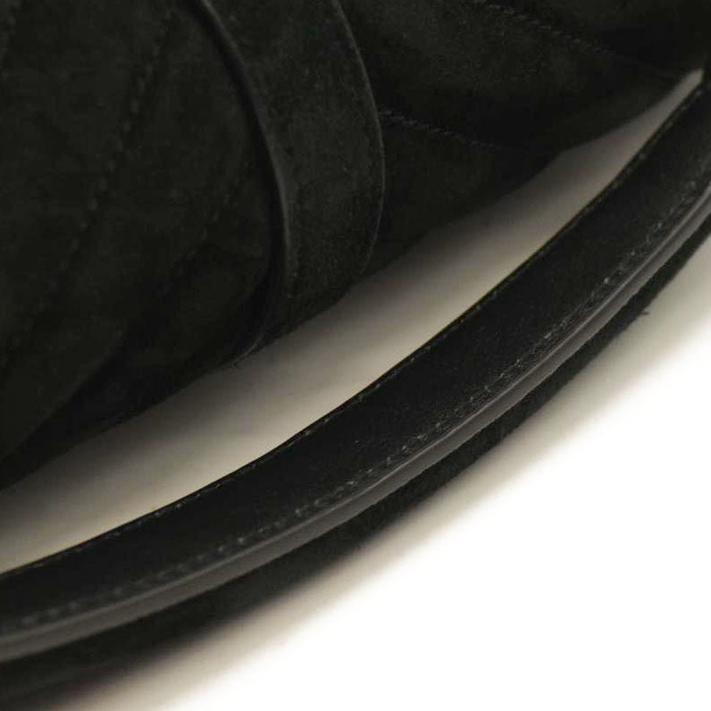 Saint Laurent  Suede Matelasse Chevron Monogram Medium College Bag Black