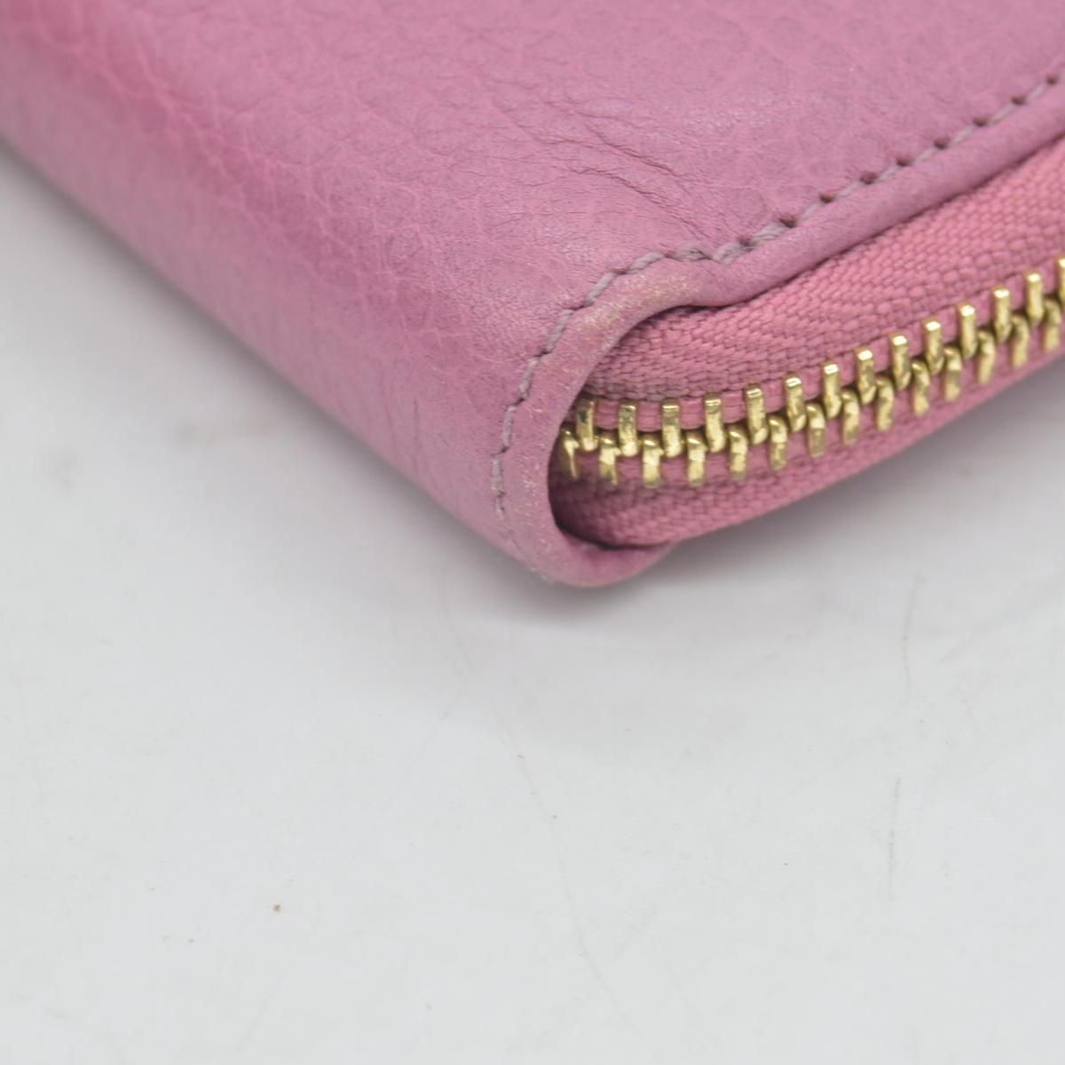 $550 Gucci Dollar Calfskin GG Marmont Zip Around Wallet Perfect Pink